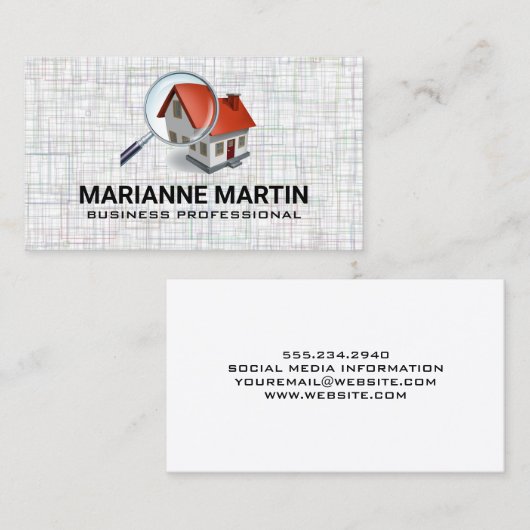 Vergrootglas Home | Onroerend goed Visitekaartje (Voorkant / Achterkant)