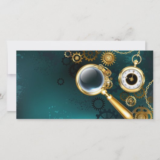 Vergrootglas in Steampunk stijl Aankondiging (Voorkant)