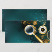 Vergrootglas in Steampunk stijl Aankondiging (Voorkant / Achterkant)