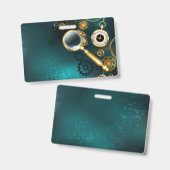 Vergrootglas in Steampunk stijl Badge (Voor- en achterkant)