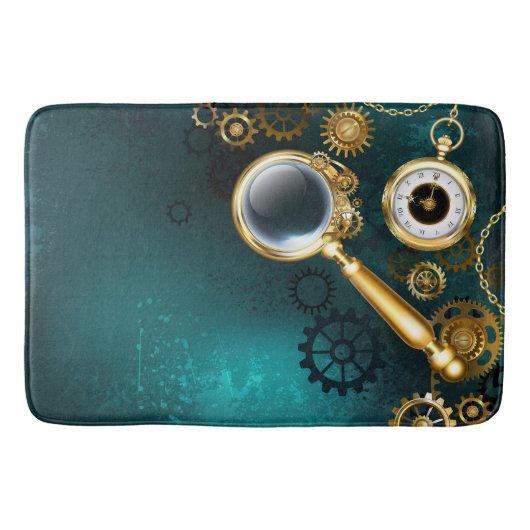 Vergrootglas in Steampunk-stijl Badmat (Voorkant)
