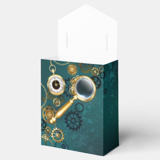 Vergrootglas in Steampunk-stijl Bedankdoosjes (Geopend)
