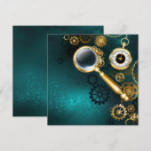 Vergrootglas in Steampunk-stijl Bedankkaart (Voorkant / Achterkant)