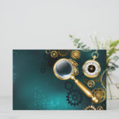 Vergrootglas in Steampunk stijl Briefpapier (Staand voorkant)