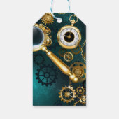 Vergrootglas in Steampunk stijl Cadeaulabel (Achterkant)