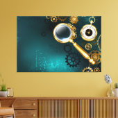 Vergrootglas in Steampunk stijl Canvas Afdruk (Insitu (Woonkamer))