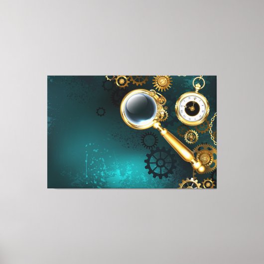 Vergrootglas in Steampunk stijl Canvas Afdruk (Voorkant)