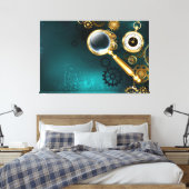 Vergrootglas in Steampunk stijl Canvas Afdruk (Insitu (Slaapkamer))