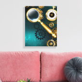 Vergrootglas in Steampunk stijl Canvas Afdruk (Insitu (Woonkamer))