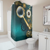 Vergrootglas in Steampunk-stijl Douchegordijn (In situ)