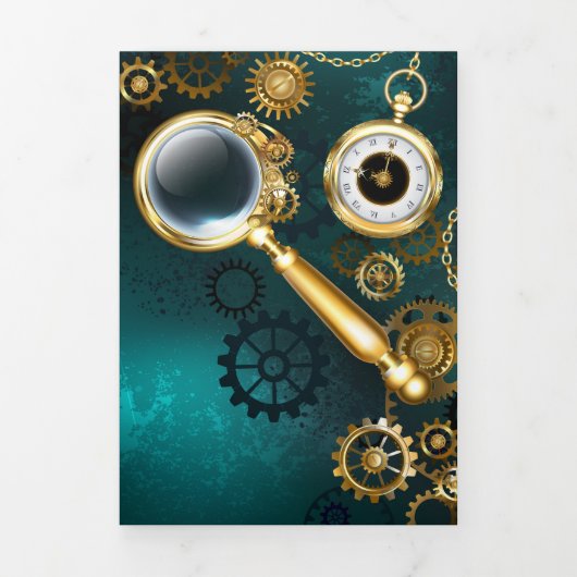 Vergrootglas in Steampunk stijl Drieluik Aankondiging (Cover)