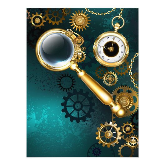 Vergrootglas in Steampunk stijl Foto Afdruk (Voorkant)