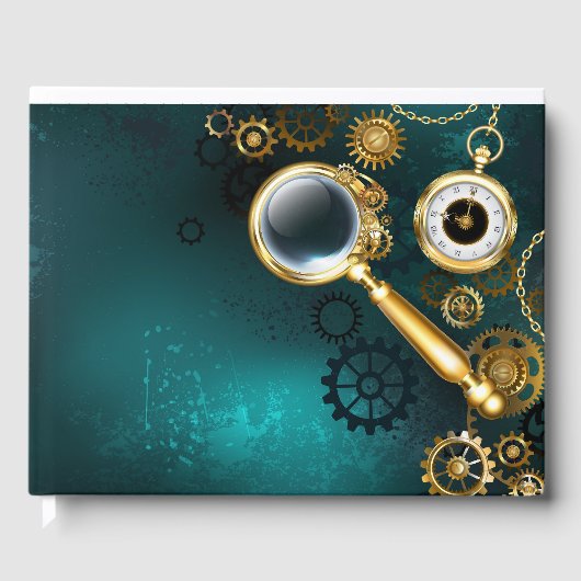 Vergrootglas in Steampunk stijl Gastenboek (Voorkant)
