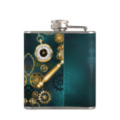 Vergrootglas in Steampunk stijl Heupfles (Achterkant)