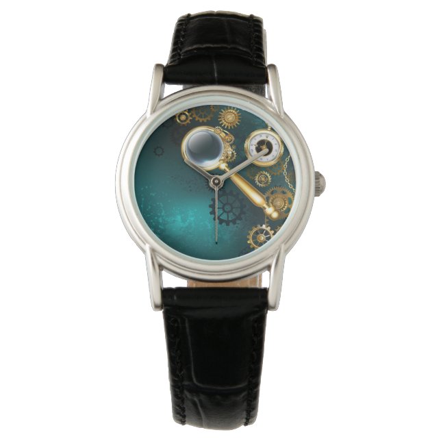 Vergrootglas in Steampunk stijl Horloge (Voorkant)