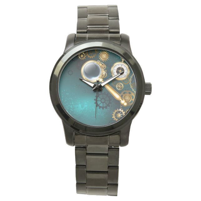 Vergrootglas in Steampunk stijl Horloge (Voorkant)