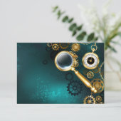 Vergrootglas in Steampunk stijl Kaart (Staand voorkant)