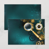 Vergrootglas in Steampunk stijl Kaart (Voorkant / Achterkant)