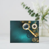 Vergrootglas in Steampunk-stijl Kaart (Staand voorkant)