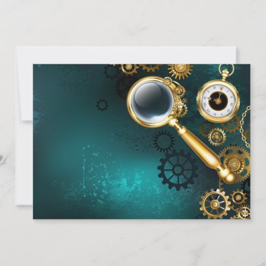 Vergrootglas in Steampunk stijl Kaart (Voorkant)