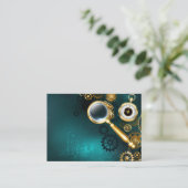 Vergrootglas in Steampunk stijl Klantenkaartje (Staand voorkant)