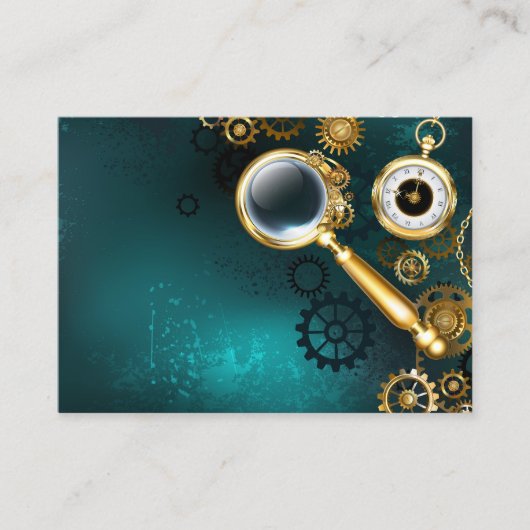 Vergrootglas in Steampunk stijl Klantenkaartje (Voorkant)