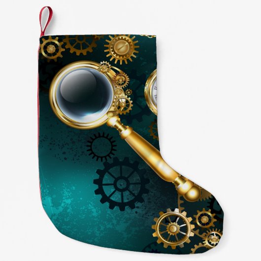 Vergrootglas in Steampunk stijl Kleine Kerstsok (Voorkant)