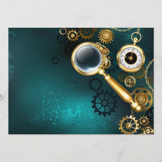 Vergrootglas in Steampunk-stijl Menu (Voorkant)