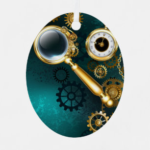 Vergrootglas in Steampunk-stijl Metalen Ornament