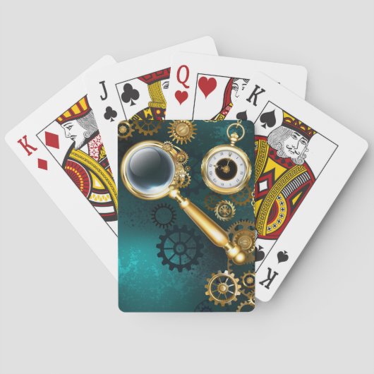 Vergrootglas in Steampunk-stijl Pokerkaarten (Achterkant)