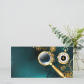 Vergrootglas in Steampunk stijl Save The Date (Staand voorkant)
