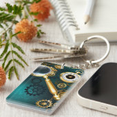 Vergrootglas in Steampunk-stijl Sleutelhanger (Voorkant Rechts)