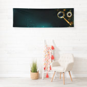 Vergrootglas in Steampunk stijl Spandoek (Insitu)