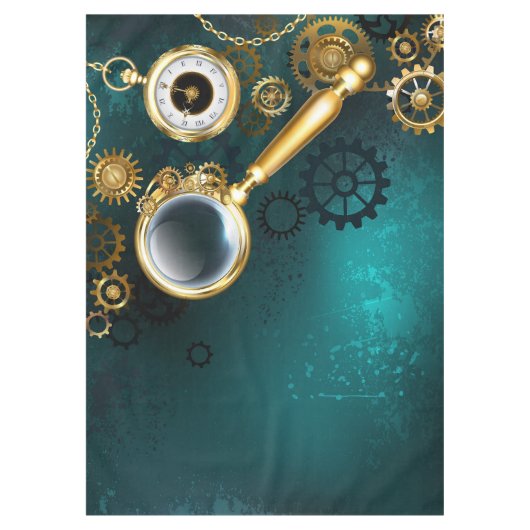 Vergrootglas in Steampunk-stijl Tafelkleed (Voorkant)