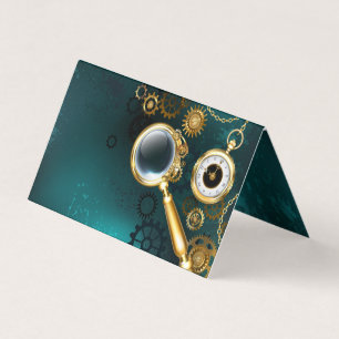 Vergrootglas in Steampunk-stijl Visitekaartje