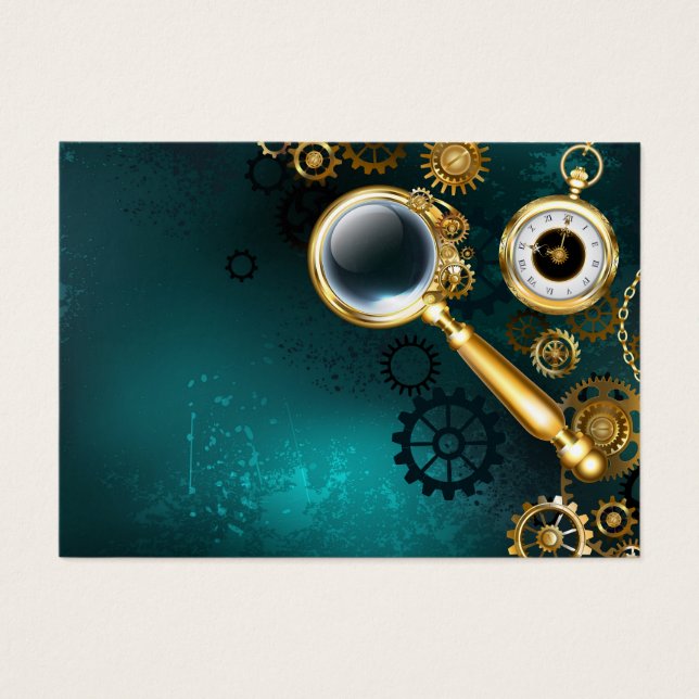 Vergrootglas in Steampunk-stijl Visitekaartje (Voorkant)