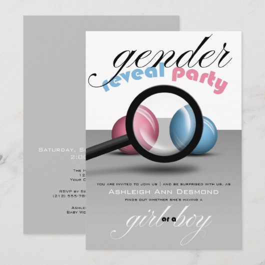 Vergrootglas Marbles Geslacht feest Kaart (Voorkant / Achterkant)