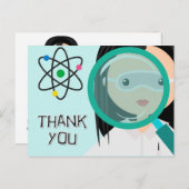 Vergrootglas Meisje Wetenschapper Dank u Briefkaar Briefkaart (Voorkant / Achterkant)