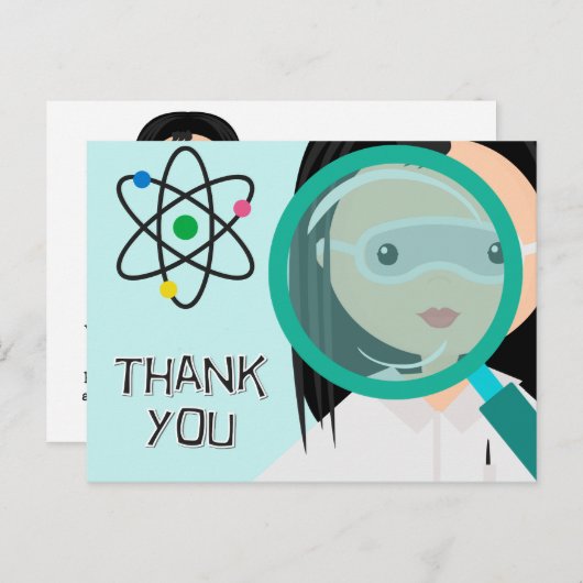 Vergrootglas Meisje Wetenschapper Dank u Briefkaar Briefkaart (Voorkant / Achterkant)