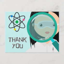 Vergrootglas Meisje Wetenschapper Dank u Briefkaar Briefkaart