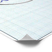 Vergrootglas op het Poster van het ecg-diagram (Hoek)