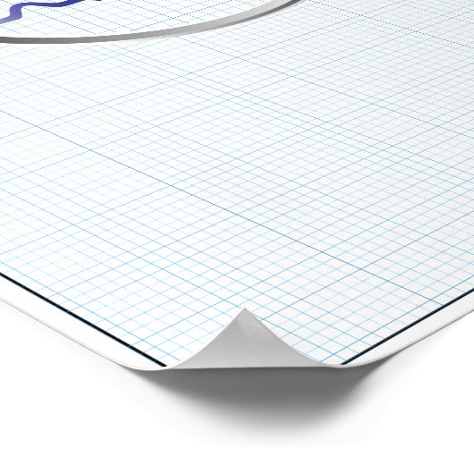 Vergrootglas op het Poster van het ecg-diagram (Hoek)