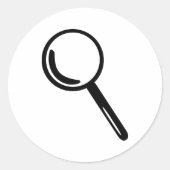 Vergrootglas Ronde Sticker (Voorkant)