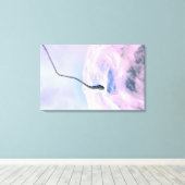 Vergrote blik op een sperma dat een ei bevrucht canvas afdruk (Insitu (Houten vloer))