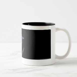 Vergrote blik van een lymfeknoop tweekleurige koffiemok