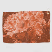 Vergrote bloem met lichte opluchting, bruine zalm golfhanddoek (Horizontaal)