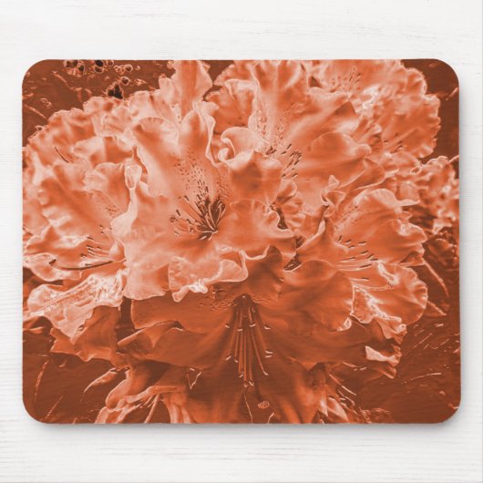 Vergrote bloem met lichte opluchting, bruine zalm muismat (Voorkant)