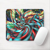 Vergrote pixelspiraal met gehammerde glazen toon muismat (Met muis)