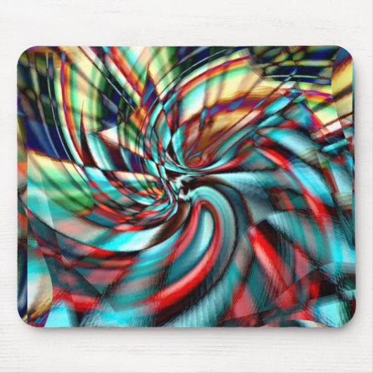 Vergrote pixelspiraal met gehammerde glazen toon muismat (Voorkant)