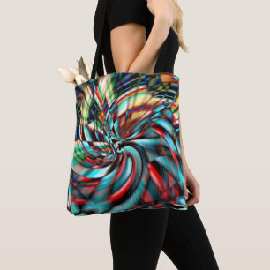 Vergrote pixelspiraal met getint glas toon    tote bag
